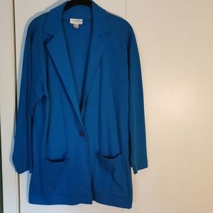 Vintage Christian Dior Bright Blue Long Blazer Jacket